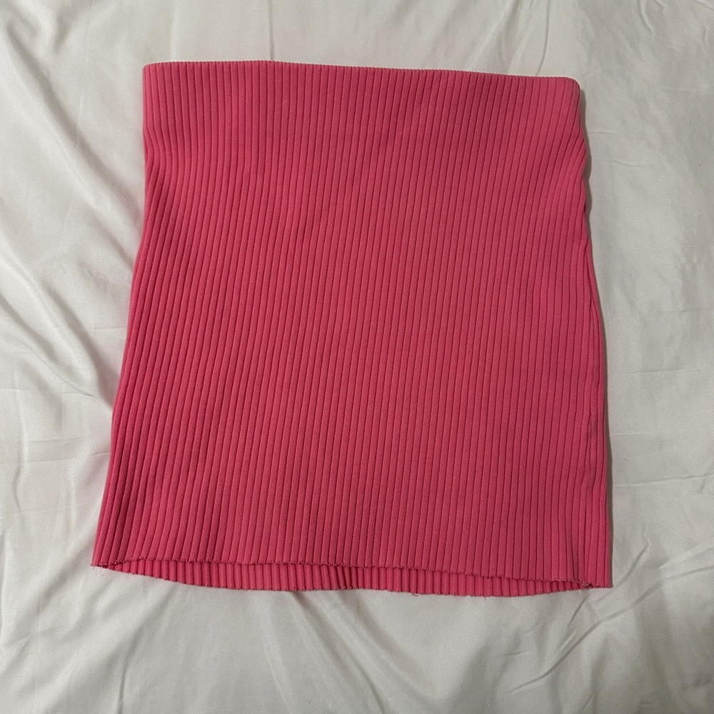 Cotton Citizen Pink Ribbed Mini Skirt